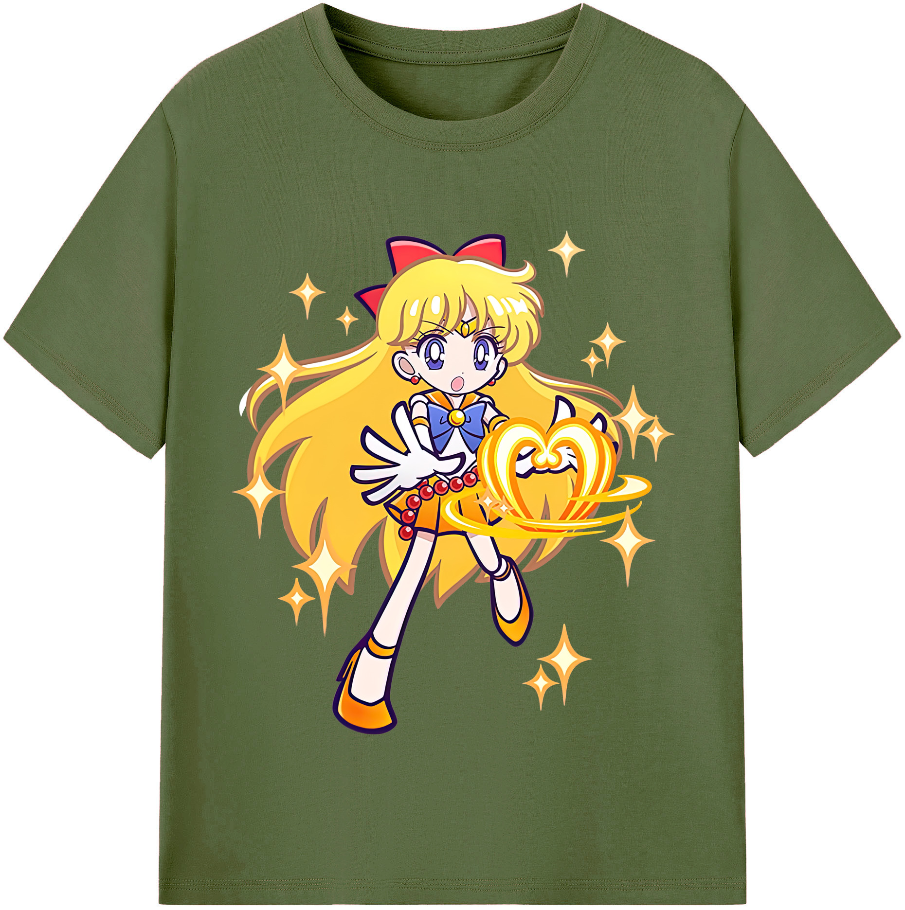 （画像用） 美少女戦士セーラームーン 愛野 美奈子 あいの みなこ Sailor Moon Aino Minako 綿100％半袖Tシャツ（フロントプリント）